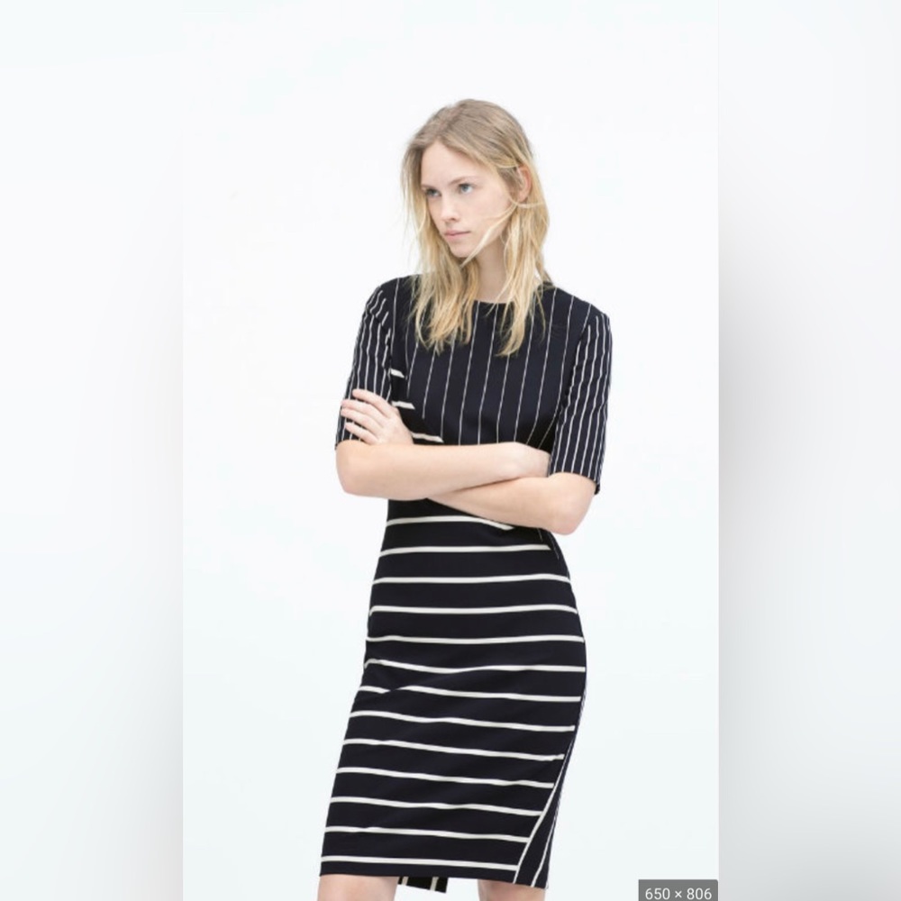 Zara | Striped Patchwork Tube Dress